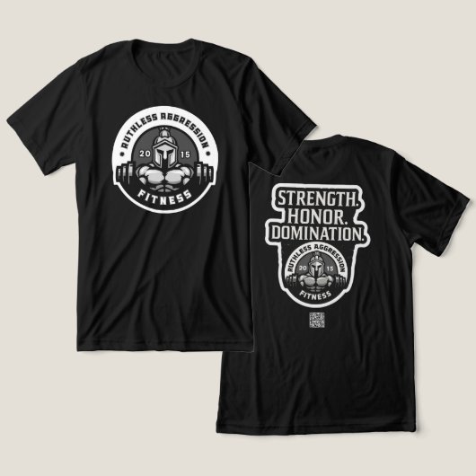 Ruthless Aggression Fitness Gym T-shirt # 1 (Ontwerp Voorkant & Achterkant)