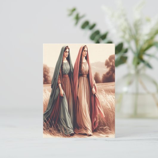 Ruth's liefde en loyaliteit tijdens de reis briefkaart (Staand voorkant)