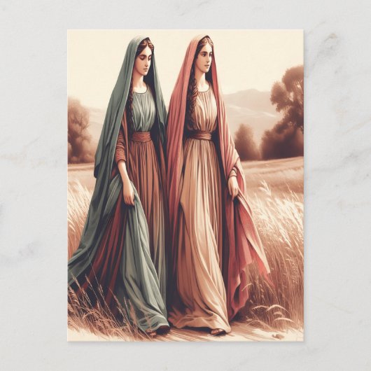 Ruth's liefde en loyaliteit tijdens de reis briefkaart (Voorkant)