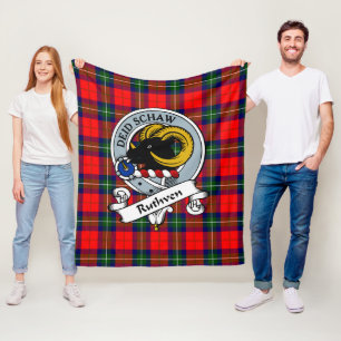 Ruthven Clan Badge Tartan Pset Fleece Deken