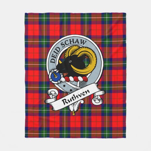 Ruthven Clan Badge Tartan Pset Fleece Deken (Voorkant)