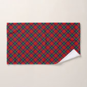 Ruthven tartan red green blue plaid bad handdoek (Handdoek)