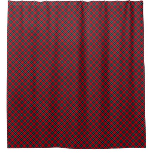 Ruthven tartan red green blue plaid douchegordijn (Voorkant)