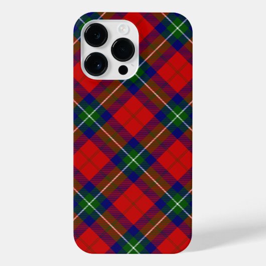 Ruthven tartan red green blue plaid iPhone hoesje (Achterkant)