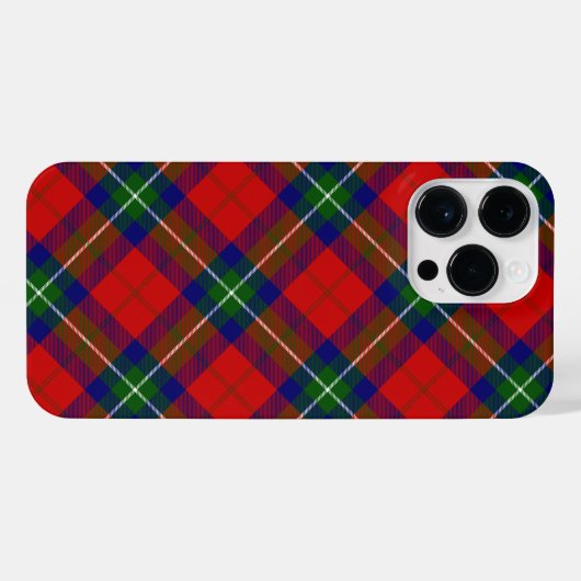 Ruthven tartan red green blue plaid iPhone hoesje (Achterkant horizontaal)
