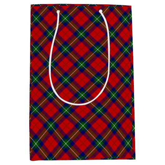 Ruthven tartan red green blue plaid medium cadeauzakje (Voorkant)