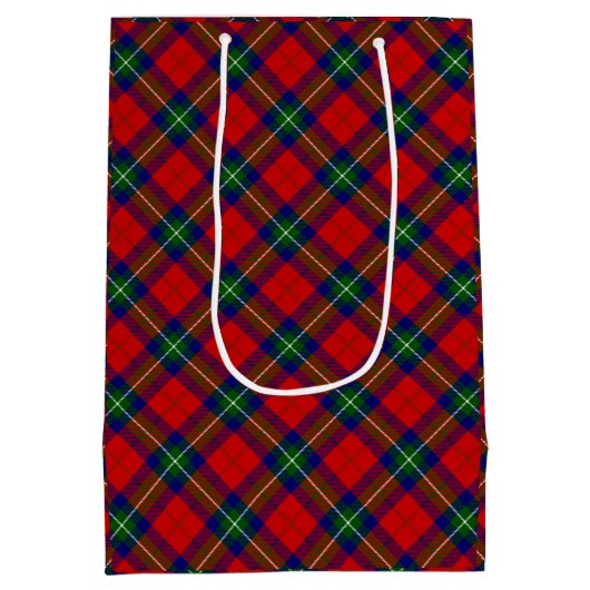 Ruthven tartan red green blue plaid medium cadeauzakje (Achterkant)