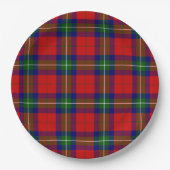 Ruthven tartan red green blue plaid papieren bordje (Voorkant)