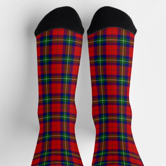 Ruthven tartan red green blue plaid sokken (Top)
