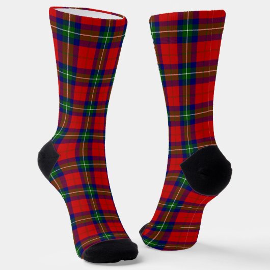 Ruthven tartan red green blue plaid sokken (Gebogen)