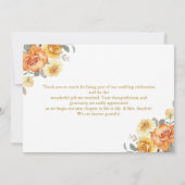 Rutic Wedding with Orange Flowers Bedankkaart (Achterkant)
