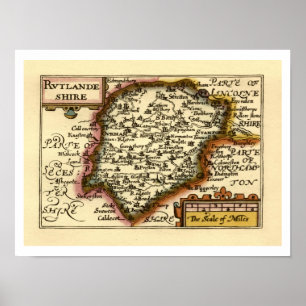 Rutland (Rutlandshire) County Engeland Historische Poster