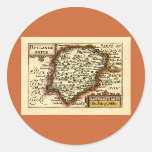 Rutland (Rutlandshire) County Engeland Historische Ronde Sticker