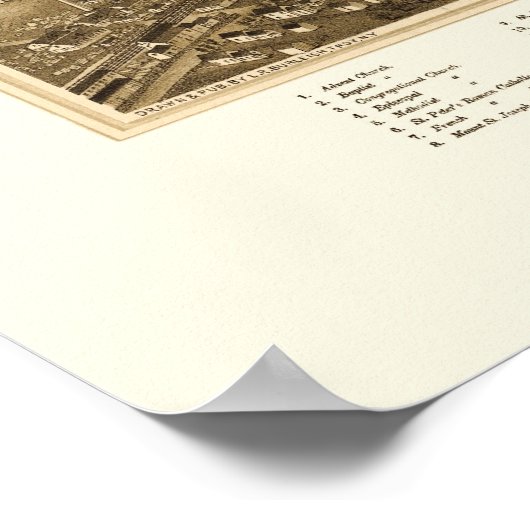 Rutland, VT Panoramische Kaart - 1885 Poster (Hoek)