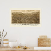 Rutland, VT Panoramische Kaart - 1885 Poster (Keuken)