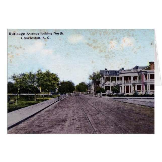 Rutledge Ave., Charleston SC Vintage (Voorkant Horizontaal)