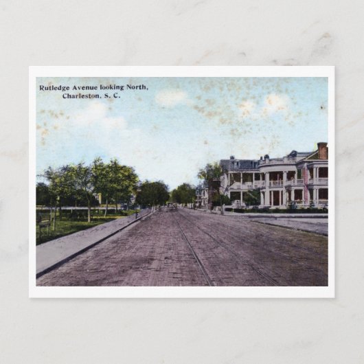 Rutledge Ave., Charleston SC Vintage Briefkaart (Voorkant)