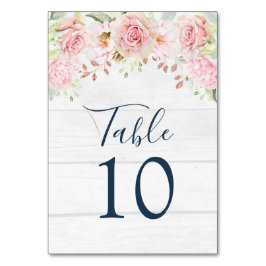 Rutsic Pink Floral Wedding Table Number Cards Kaart