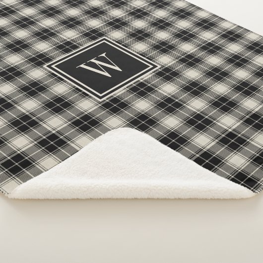 Rutstic Black Pset Pattern met Monogram Sherpa Deken (3/4)