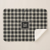 Rutstic Black Pset Pattern met Monogram Sherpa Deken (Voorkant (horizontaal))