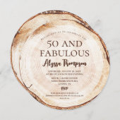 Ruw 50e verjaardag Houtstructuur Sjabloon Bewerkba Kaart (Voorkant / Achterkant)