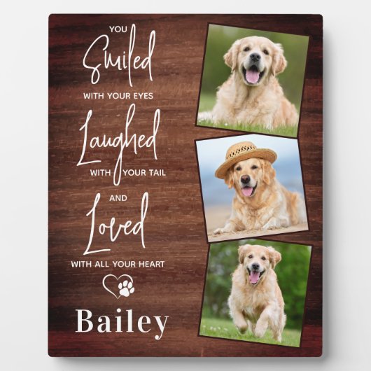 Ruw Aandenken Herdenking Overleden Huisdier Hond P Fotoplaat (Voorkant)