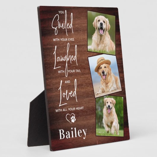 Ruw Aandenken Herdenking Overleden Huisdier Hond P Fotoplaat (Zijkant)