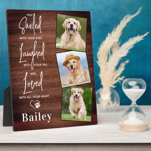 Ruw Aandenken Herdenking Overleden Huisdier Hond P Fotoplaat (Zijkant)