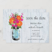 Ruw aardenwerken pot Gerber-margrieten save the da Save The Date (Voorkant / Achterkant)