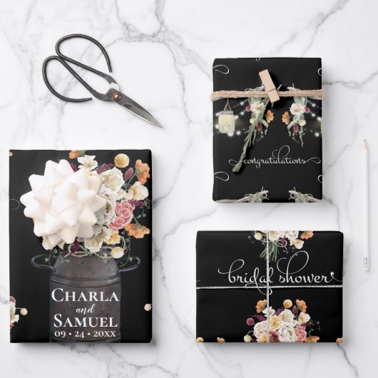 Ruw Aardewerken Pot Waterverf Persoonlijke Trouwda Inpakpapier Vel (Voorkant)