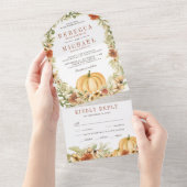 Ruw Aards Bloemrijk Botanisch Pomphuwelijk All In One Uitnodiging (Afscheurbaar)