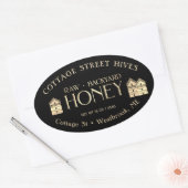 Ruw achtertuin Hives Gold Embossed Text Honey Labe Ovale Sticker (Envelop)