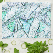 Ruw als steen, in een mengsel van cyaan en munt theedoek (Gevouwen)