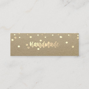 Ruw Ambacht, Gouden Confetti, Handgemaakt Mini Visitekaartje