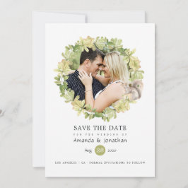 Ruw aquarel bos huwelijksfoto save the date