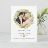 Ruw aquarel bos huwelijksfoto save the date (Staand voorkant)