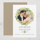 Ruw aquarel bos huwelijksfoto save the date (Voorkant / Achterkant)