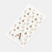 Ruw aquarel denneboom winterbes kerstmis servet (Hoek)