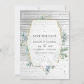 Ruw aquarel Eucalyptus Geometrische Trouwdag Save The Date (Voorkant)