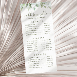 Ruw aquarel groen bloemenservice Prijs Reclamekaart