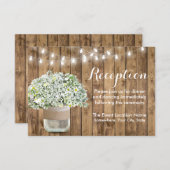 Ruw Baby's Breath Metselwerk Pot Trouwreceptie Kaart (Voorkant / Achterkant)