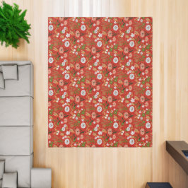 Ruw Bamboe Bloemen Vlinder Shamrocks in Rood