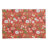 Ruw Bamboe Bloemen Vlinder Shamrocks in Rood Kussensloop (Voorkant-Rechts)