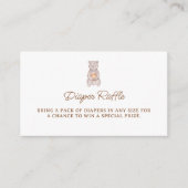 Ruw beren bruin geruit luierraffle informatiekaartje (Voorkant)