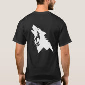 Ruw Berg Huilende Wolf Silhouet Logo Grafiek T-shirt (Achterkant)