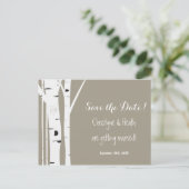 Ruw berkenboom gesneden hart save datum ansichtkaa aankondigingskaart (Staand voorkant)