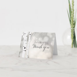 Ruw berkenhout winter wit sneeuw dank je vouwkaart bedankkaart