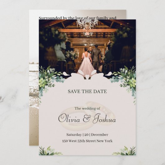 Ruw Binnen Trouwen Bewaar de Datum Kaart (Voorkant / Achterkant)