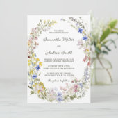 Ruw Bloemen Bruiloft Template Kaart (Staand voorkant)