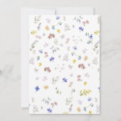 Ruw Bloemen Bruiloft Template Kaart (Achterkant)